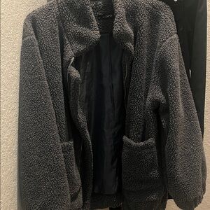 Zaful Charcoal Teddy Jacket